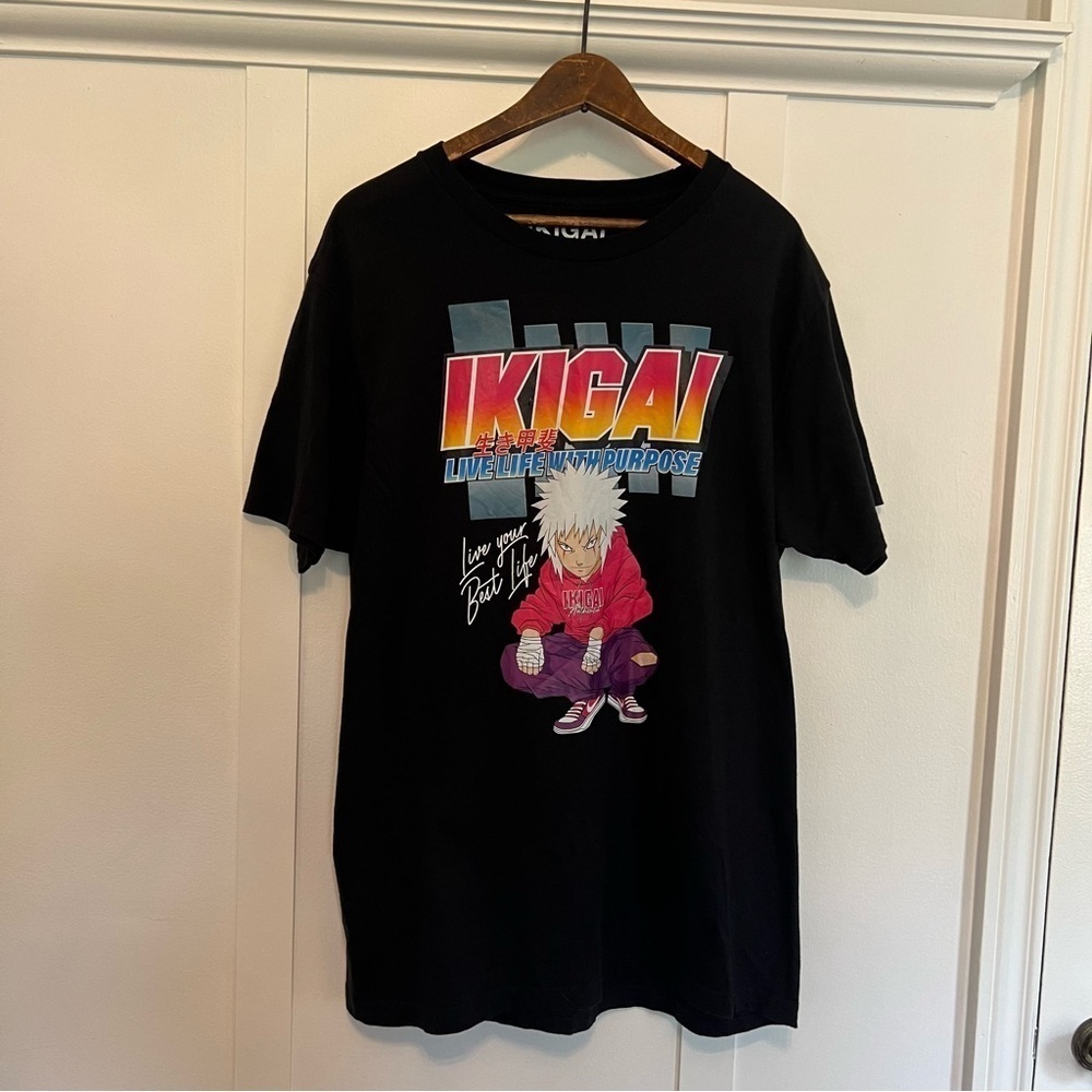 IKIGAI Men's Large Japanese Streetwear Anime Tee - Picture 2 of 6